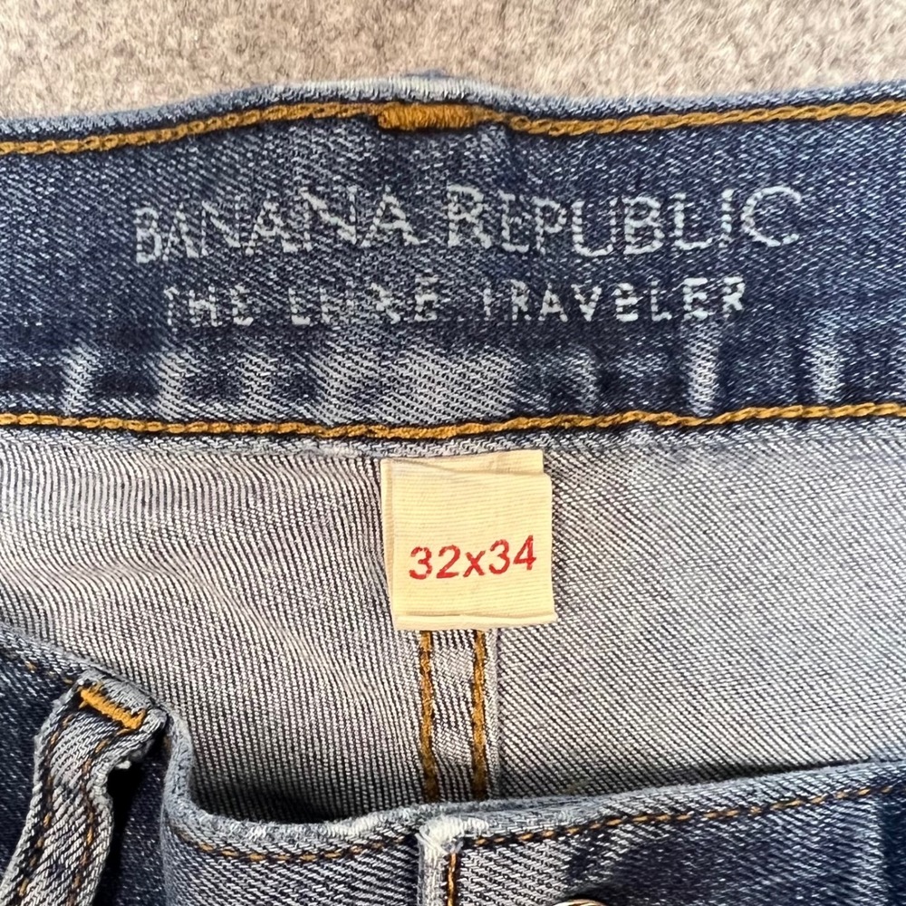 Banana Republic Luxe Traveler Slim Fit Jeans Blue 32x34 Mens Lyocell Stretch - Picture 5 of 10